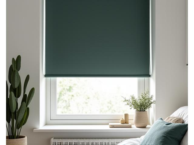 En elegant rullegardin i en diskret gråfarge for et soverom